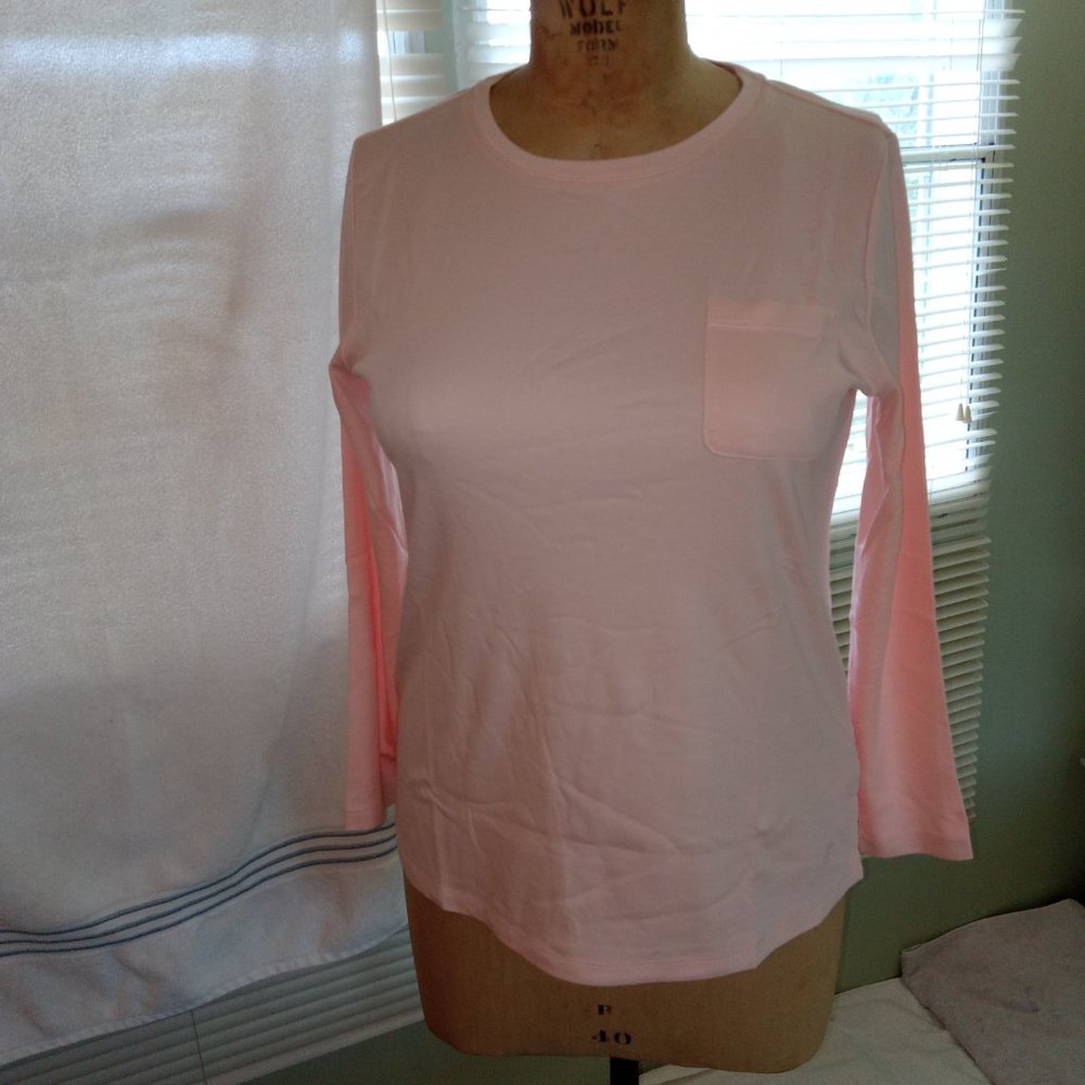 Isaac Mizrahi Long Sleeve Top - Rosewater/Medium